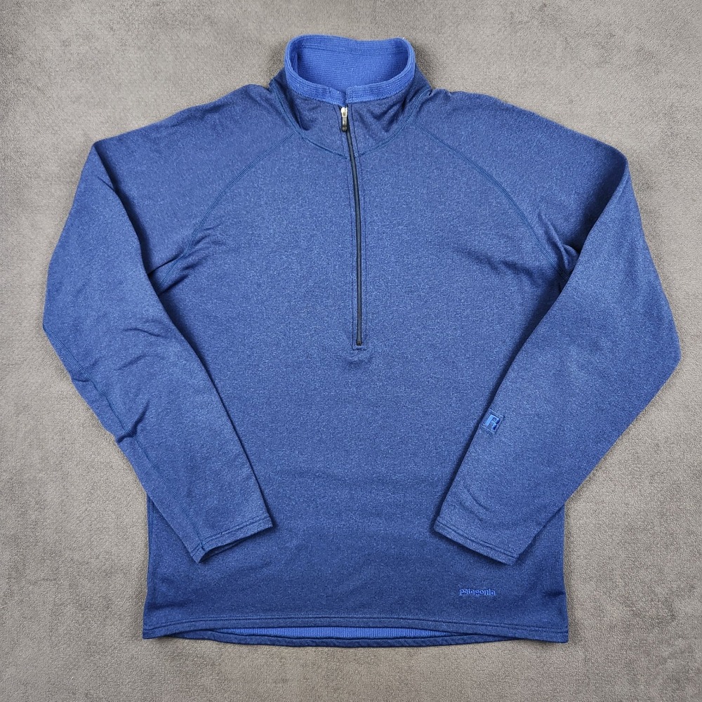 Vintage Patagonia R.5 1/4 Zip Pullover Mens Large Blue Grid Fleece 41600 USA
